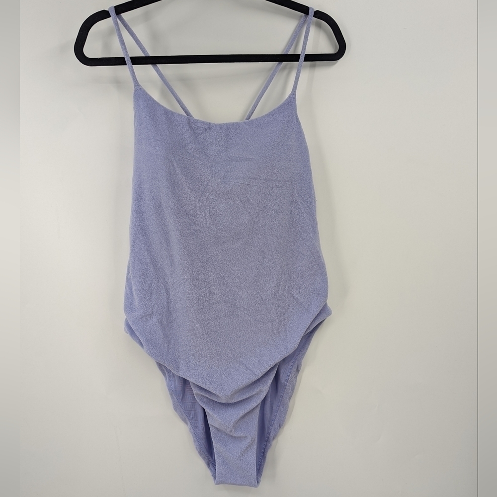 NWT VICTORIA'S SECRET Terry Cloth Lace Up Back One Piece Swimsuit